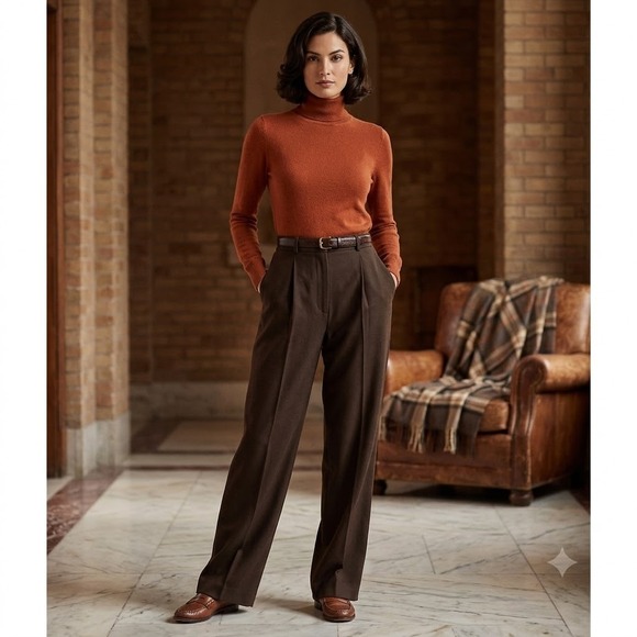 Pendleton Pants - Vtg Pendleton Dress Pants Womens 6 Virgin Wool Tweed High Rise Pleated Comfort